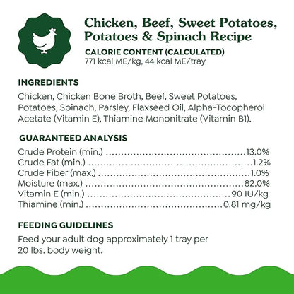 Greenies Smart Topper High Protein Wet Mix-in for Dogs, Chicken, Beef, Sweet Potatoes, Potatoes & Spinach Recipe in Vitabroth™ Broth- Bone Broth + Vitamins E & B1, Pack of 10