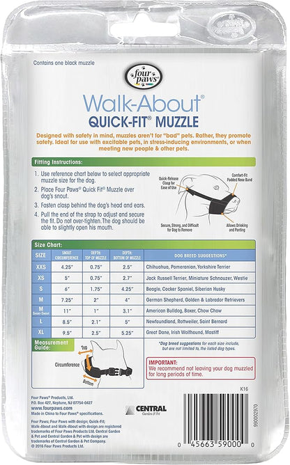Four Paws Walk-About Quick-Fit Dog Muzzle 1 - X-Small