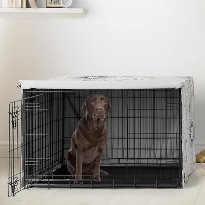 Sweet Jojo Designs 42in. Medium/Large Dog Crate Cover (Boho Star and Moon) Pet Cage, Kennel Covers (Shabby Chic, Bohemian, Celestial, Sky, Stars & Moons, Starburst, Cosmic, Navy Blue & Gold, Grey)