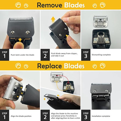 Detachable Steel Pet Dog Clipper Blades, Size-4F, Compatible with Andis Cut Length 3/8"