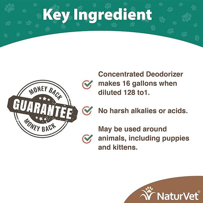 NaturVet OdoEliminator Concentrated Pet Deodorizer – Super Concentrate Deodorizing Pet Cleaner – Helps Eliminate Odors from Dogs, Cats – Clean, Fresh Scent –16 Oz.
