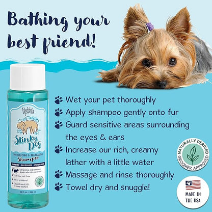 Bobbi Panter Heavy Duty Deodorizing Dog Shampoo for Degreasing & Moisturizing - Natural Ingredients, Tear-Free, pH-Balanced, 20:1 Concentrated Formula, Fresh & Clean Scent, 13 oz. (Case of 12)