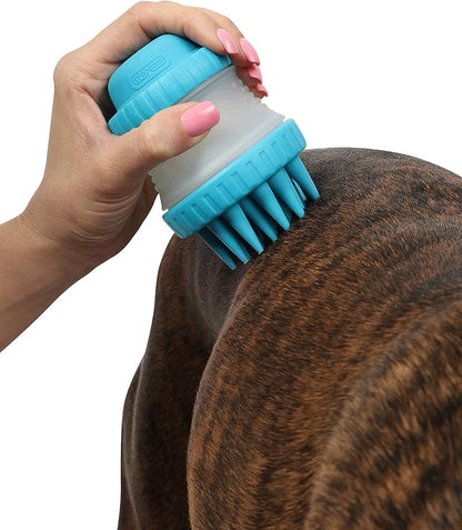 Dexas MudBuster Portable Pet Cleaning Kit with Dog Paw Washer, Pet Bathing Brush, Microfiber Towel, Small, Blue