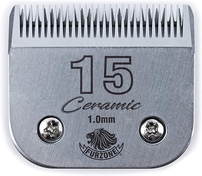 Detachable Ceramic Blade - Size 15 Blade 3/64", Made of High-Tech Ceramic Materials, Compatible with Most Andis, Oster, Wahl A5 Clippers