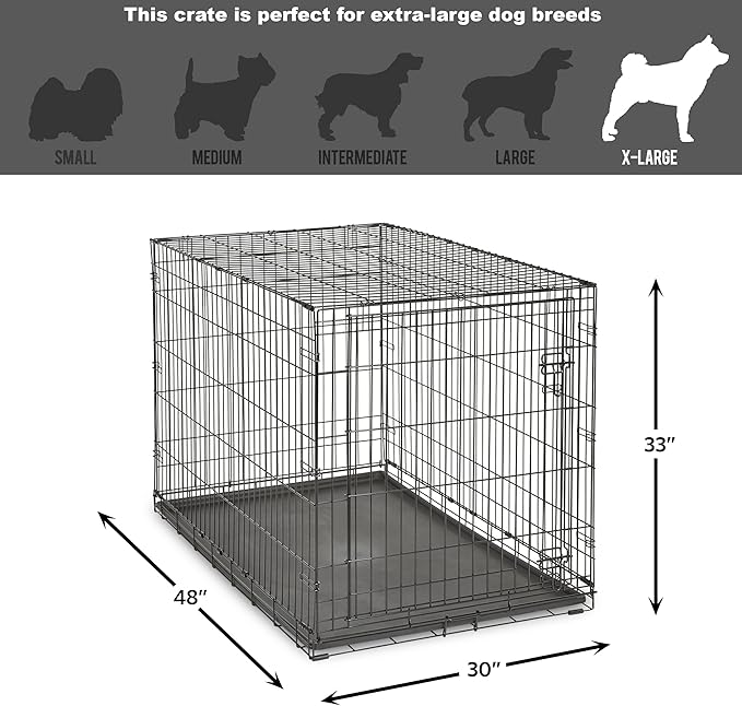 New World Newly Enhanced Single Door New World Dog Crate, Includes Leak-Proof Pan, Floor Protecting Feet, & New Patented Features, 48 Inch