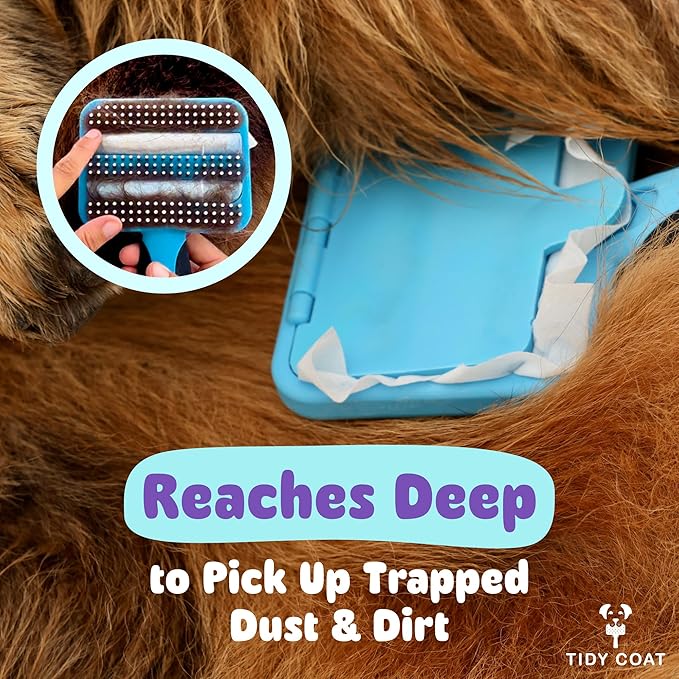 Tidy Coat™ Wet Wipe Dog Brush, Dog Grooming, Dog Accessories,