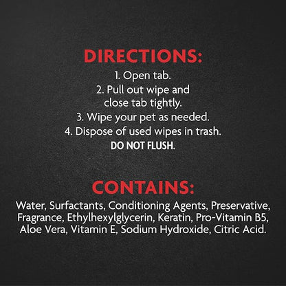 Furminator DeShedding Grooming Wipes for Dogs Refresh and Deodorize Coat Without Bathing, 100 Count