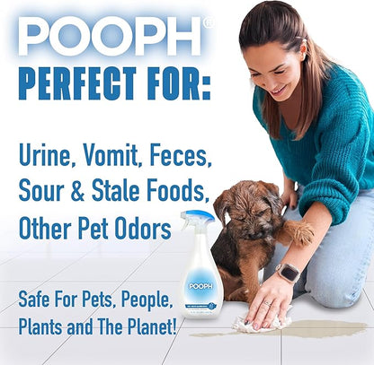Pooph Pet Odor Eliminator, 32oz Spray, 2-Pack - Dismantles Odors on a Molecular Basis, Dogs, Cats, Freshener, Eliminator, Urine, Poop, Pee, Deodorizer, Natures, Puppy, Fresh, Clean, Furniture, Potty