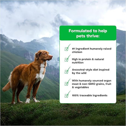 Open Farm RawMix Ancient Grains Prairie Recipe for Dogs, Includes Kibble, Bone Broth, and Freeze Dried Raw, Inspired by The Wild, Humanely Raised Protein and Non-GMO Fruits and Veggies, 20 lb