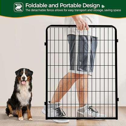 Yaheetech Dog Playpen Outdoor, 40 inch 24 Panels Dog Pen Indoor Heavy Duty Puppy Exercise Pen Metal Pet Fence for RV Camping/Yard/Garden