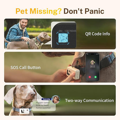 ROLA PetTracker GPS Tracking for Dogs: Live GPS Location, Cellular & WiFi, Replacable SIM Card, Geofencing, Built-in Light and Sound, Camera for Image Positioning (Dark Blue)