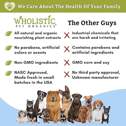 Wholistic Pet Organics Pet Shampoo Concentrate: Heavenly Herbal Organic Dog Shampoo and Conditioner - All Natural Puppy and Cat Shampoo for Dry, Itchy Skin, Allergies, Dandruff