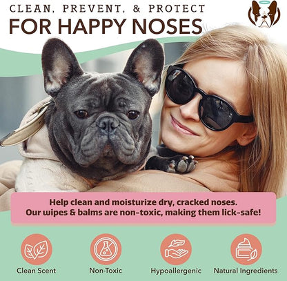 Natural Dog Snout Wipes, 50 Count - Snout Dog Wipes for Cleaning and Soothing, Natural, Non-Toxic Dog Care Products, Kukui Oil Infused, Snout Soother Wipes, Nourishing and Moisturizing Wipes for Dogs