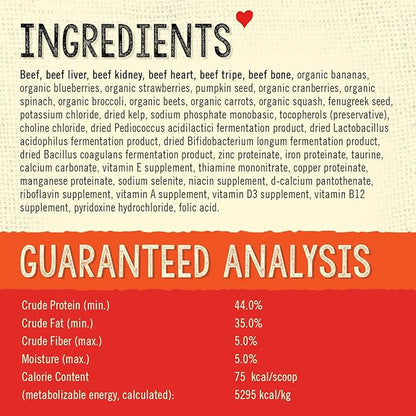 Stella & Chewy's Freeze Dried Raw Grass-Fed Beef Meal Mixers – SuperBlends Dog Food Topper – Grain Free, Protein Rich Recipe – 3.25 oz Bag