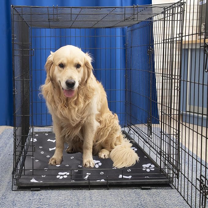 Klmnop Washable Dog Crate Pan Cover, Reversible Cool Side & Warm Side Dog Bed Liner for 36 Inch Pet Cage, Pan Cover Only(Grey)
