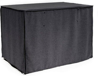 Friends Forever Metal Dog Crate Cover 42 inch, Wire Dog Kennel Cover w/Light Blocking Protective Curtain, Dog Cage Cover w/Roller Shades, Machine Washable, Trucker Black