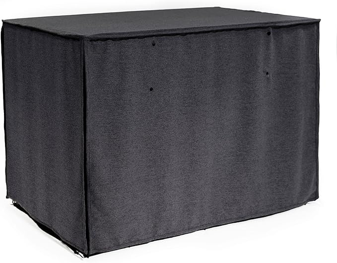 Friends Forever Metal Dog Crate Cover 36 inch, Wire Dog Kennel Cover w/Light Blocking Protective Curtain, Dog Cage Cover w/Roller Shades, Machine Washable, Trucker Black