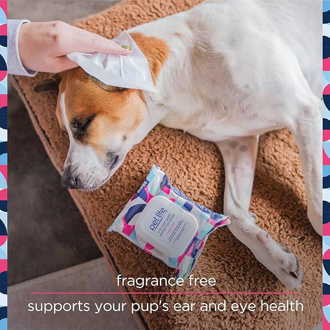 Pet Life Unlimited Dog Ear Wipes, Dog Eye Wipes - Plant-Based Dog Ear Cleaner Wipes with Moisturizing Aloe Leaf & Soothing Chamomile - Fragrance Free Eye and Ear Wipes for Dogs - 30 Count (Pack of 1)