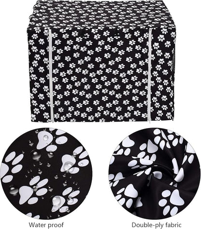 Pethiy Dog Crate Cover Durable Polyester Pet Kennel Cover Universal Fit for Wire Dog Crate - Fits Most 48 inch Dog Crates - Cover only-Black-48