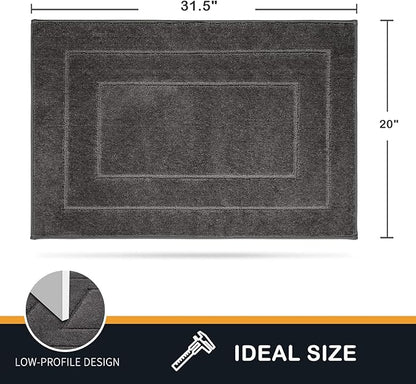 PURRUGS Dirt Trapper Door Mat 20in x 31.5in, Non-Slip/Skid Machine Washable Entryway Rug, Dog Door Mat, Super Absorbent Welcome Mat for Muddy Wet Shoes and Paws, Grey