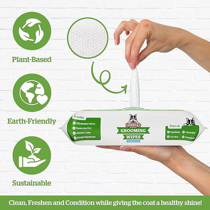 Pogi's Poop n' Wipe Combo - 500 Unscented Dog Poop Bags and 100 Plant-based Grooming Wipes Bundle