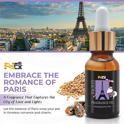 Petex Premium Pet Fragrance Oil | Ultra Premium Natural Pet Care with Dead Sea Minerals | Dog Perfume Fragrance Oil Long Lasting Scent | Natural Pet Cologne - Suitable for Dogs and Cats (Paris)