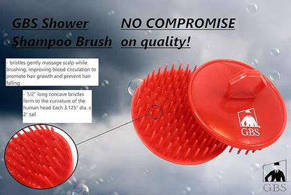 G.B.S Shampoo Scalp Massage Brush, Grooming Travel Effortless Glide Fine Tooth Durable Material, Pack of 6, Red