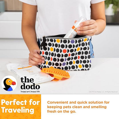 The Dodo All-in-One Dog Grooming Kit, Includes No Rinse Bath Foam, Wipes, and Wet/Dry Brush; Vegan, Cruelty-Free and Contains no DEA, MEA, SLS or Parabens