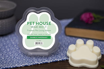 One Fur All Pet House Wax Melts - Bamboo Watermint/Mediterranean Sea Pack of 2 - Odor Eliminating, Long-Lasting Scented, Pet-Friendly Natural Wax Melts