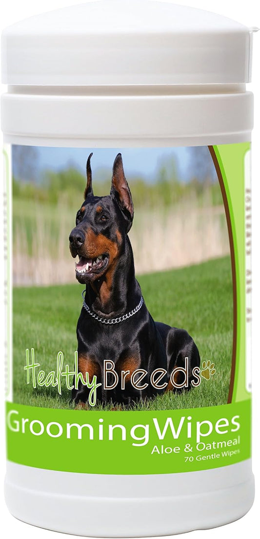 Healthy Breeds Doberman Pinscher Grooming Wipes 70 Count