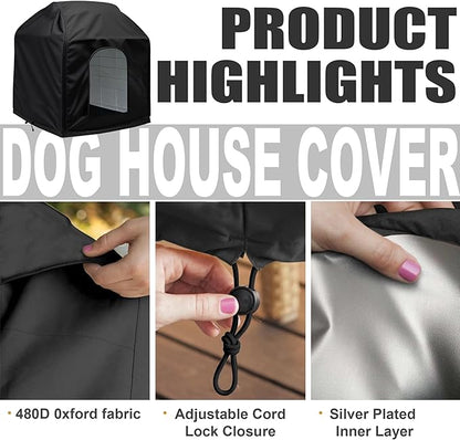 Protect Your Furry Friend with The Doghouse Cover - Waterproof, Easy to Use,39x37x41 inch