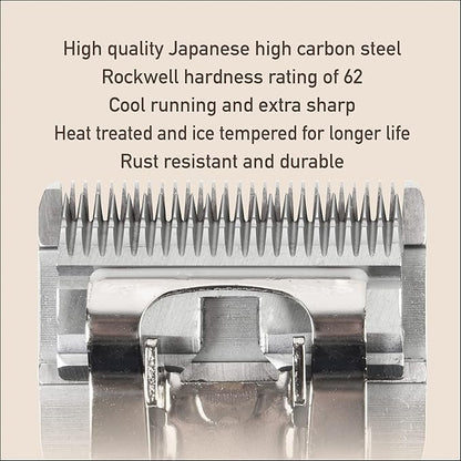 Detachable Blade - Size 10 Blade 1/16", Made of Extra Durable Japanese Steel, Compatible with Most Andis, Oster, Wahl A5 Clippers