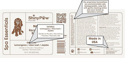 Oatmeal Shampoo for Dogs | ShinyPaw Dog Shampoo for Allergies and Itching | Controls Dog Shedding Naturally | Itchy Skin Relief for Dogs | Tearless Dog Shampoo & Conditioner Made in The USA | 16 oz