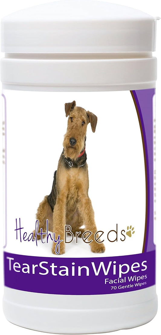 Healthy Breeds Airedale Terrier Tear Stain Wipes 70 Count