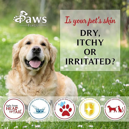 PawsFurUs® All-Natural Pet Wipes for Dogs & Cats - Doctor-Formulated for Total Pet Care with Antifungal & Antibacterial Protection, pH Balancing, Moisturizing, Deodorizing & Fast Itch Relief - 72ct.