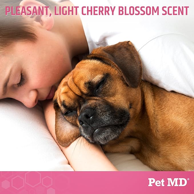 Pet MD Body Spray for Dogs & Cats, Deodorizing Dog Perfume Reduces Static & Eliminates Odor - Long-Lasting Pet Cologne Spray for Dogs - Cherry Blossom