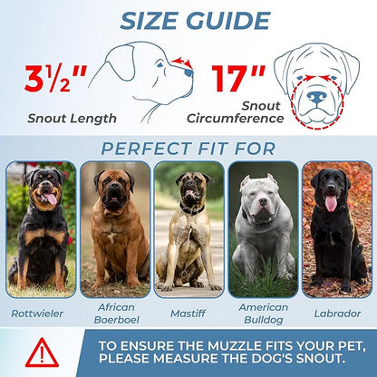 Extra Large Dog Muzzle for Rottweiler – XL Heavy Duty Rottweiler Muzzle – Metal Large Dog Muzzle for Barking and Biting for Rottweiler, Cane Corso, Mastiff and Other Large Breeds