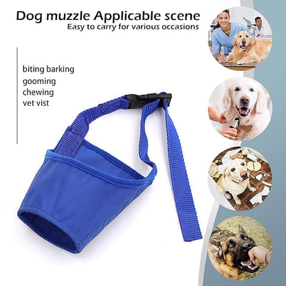 Parts Express Dog Muzzle, Soft Anti-Biting Barking Chewing Muzzle, Breathable Waterproof Adjustable Muzzle for Small Medium Dogs,Blue (S)