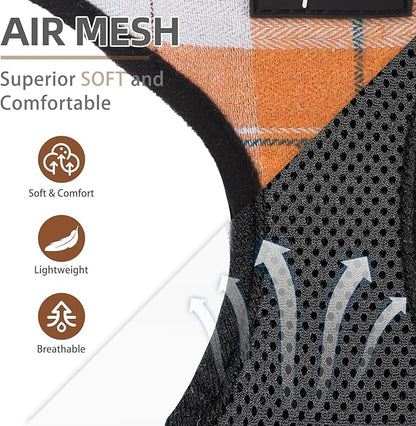 PUPTECK Soft Mesh Dog Harness and Leash Set Pet Puppy Cat Comfort Padded Vest No Pull Harnesses, Orange, M