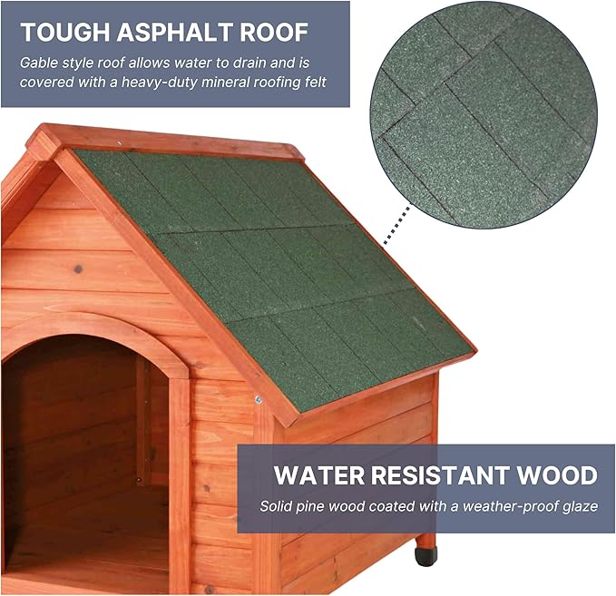 TRIXIE Natura Pitched Roof Dog House, 30" L X 28" W X 30.5" H