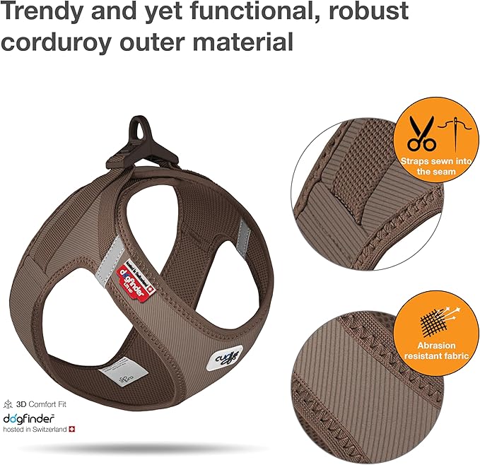 Vest Harness curli Clasp Cord Brown XS