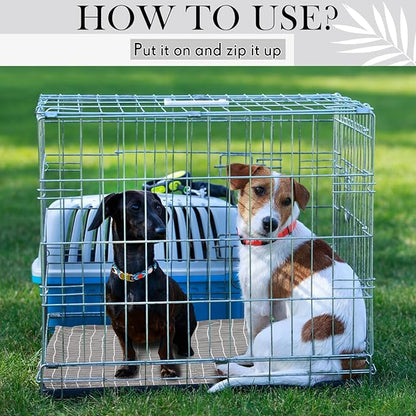 Dog Crate Pan Cover Dog Bed Cover Washable Dog Crate Liner for Pets Dog Crate Tray, Pan Cover Only, Fit for 51 x 33 Inch (Grid)