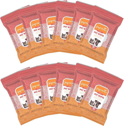 FurryFriends Pet Wipes | Citrus Scented | Hypo-allergenic | Alcohol Free| Deodorizing | Removes Loose Hair & Dirt | Incredibly Clean | 12 Pack