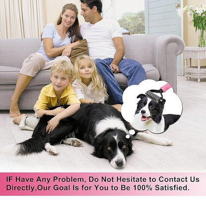 Undercoat Rake for Dogs, 2 Side Undercoat Brush for Deshedding and Dematting for Dog Cat Rabbit, Professional Pet Grooming HairTools, Removes Loose Undercoat and Nasty Shedding, Pink