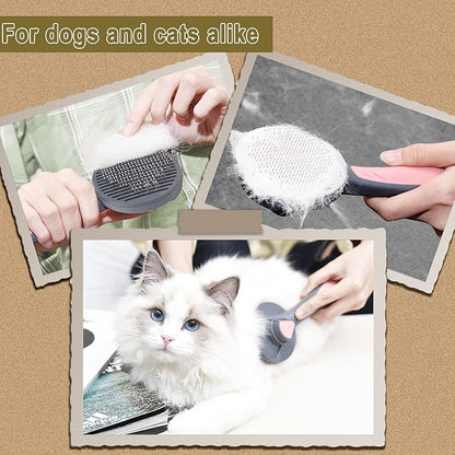 Pet Deshedding Brush Set, Undercoat Rake for Dogs & Cats - Double Sided Brush for Shedding and Dematting Comb Grooming Tool kit - Nail Clippers & Nail File Kit (4Pack)