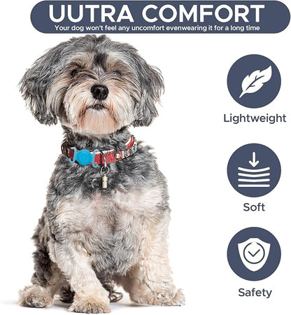 GPS Tracker for Dogs, Mini GPS Pet Tracker with Silicone Cover, IPX8 Waterproof GPS Tracker for Kids,No Monthly Fee,Work with Apple Find My(iOS Only),Dog Tracker Finder Tracker Pets(Blue-L)