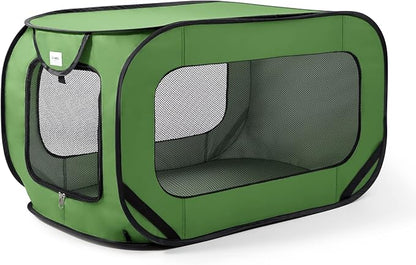 Love's cabin Pop Up Kennel, Indoor Outdoor Crate for Dog Pets, Portable Car Seat Kennel, Cat Bed Collection, Green, 36in Large