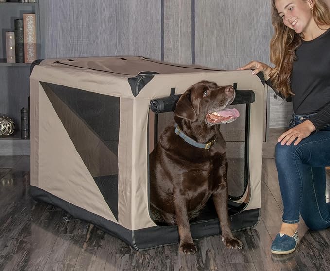 Pet Gear Insta-Fold Soft Crate for Dogs, 42", Sand