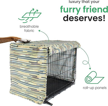 Molly Mutt I Don't Like Mondays Dog Crate Cover, 100% Cotton Canvas Cover with 2 Roll-Up Panels, Ideal for Dog or Cat Crate, Durable, Washable, and Free of Harmful Chemicals, 36" x 24" x 27"