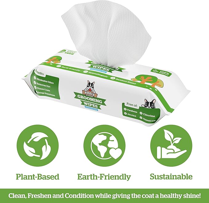 Pogi's 900 Dog Poop Bags w/Handles and 100 Plant-based Grooming Wipes Bundle